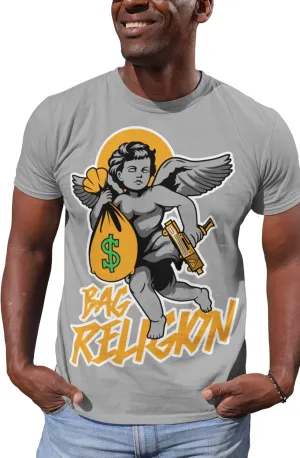 Men's Urban Streetwear Hipster Retro T Shirt Bag Religion, Shirt to Match Sneakers Trendy Fresh