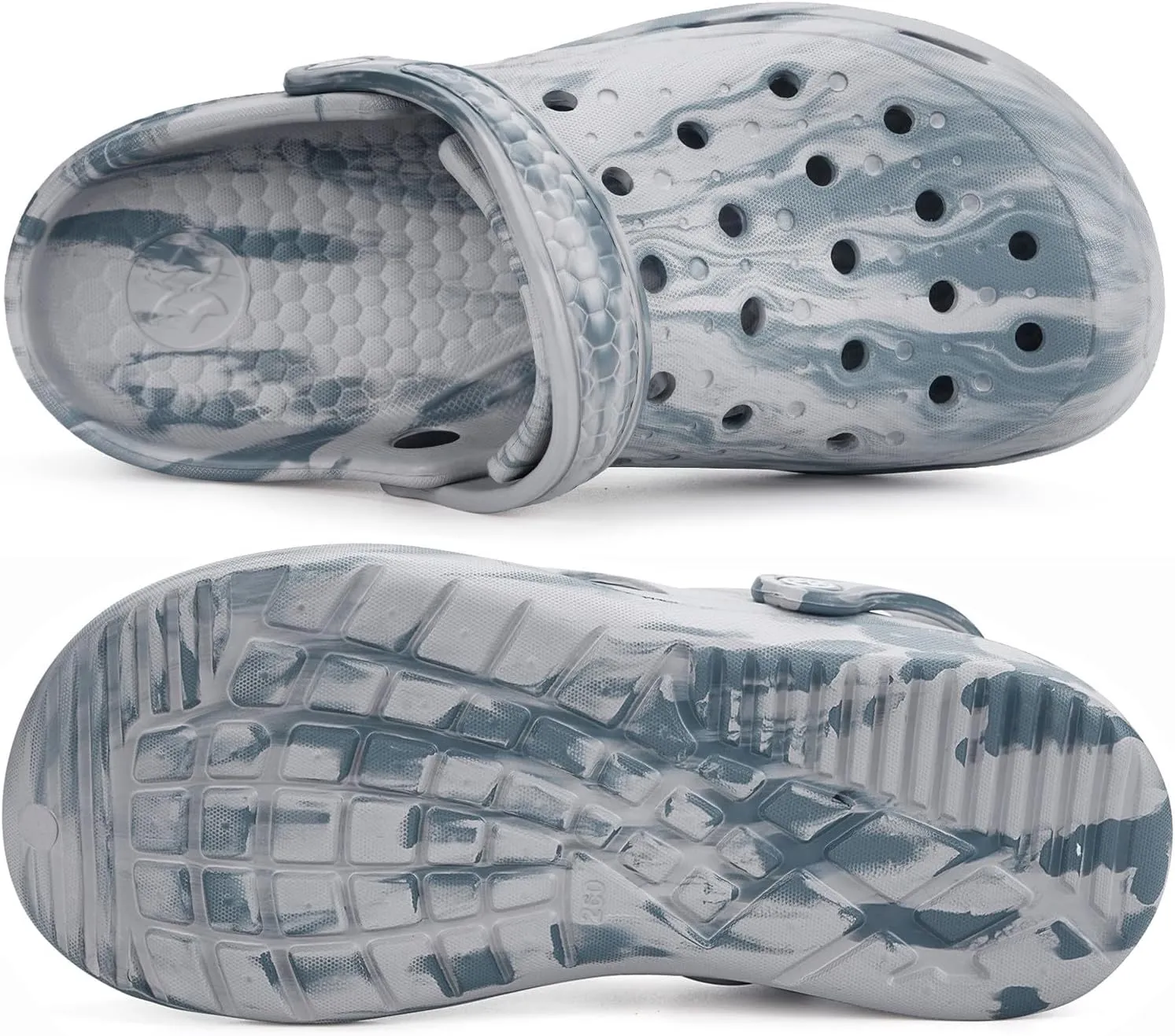 Mens Womens Garden Clogs Shoes with Arch Support Unisex Gardening Slip on Sandals Beach Slippers Shoes Tie-Dye Clog