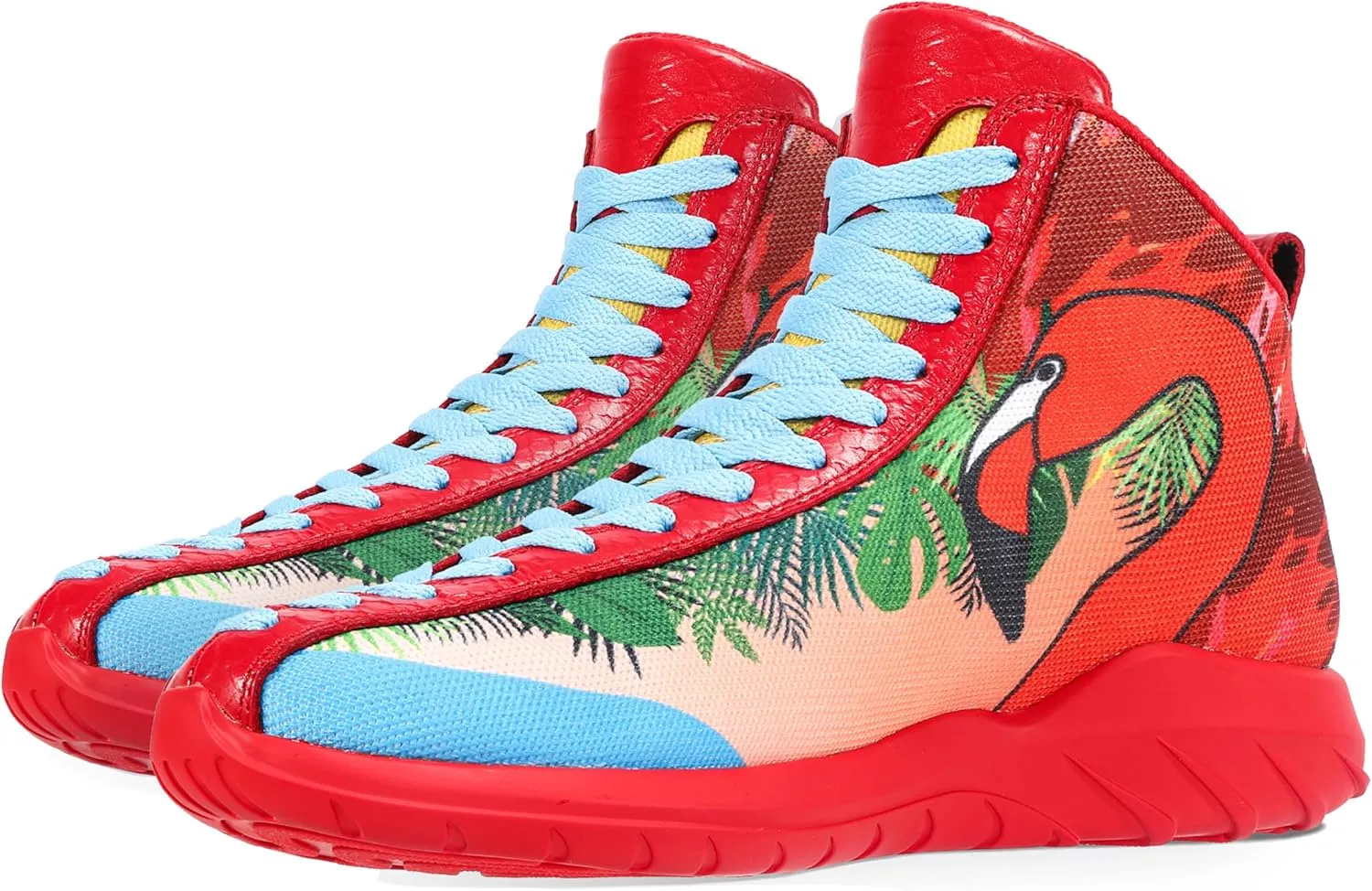 Men's Women's High Top Sneakers Unique Lace Up Lightweight Non Slip Outdoor Basketball Shoes