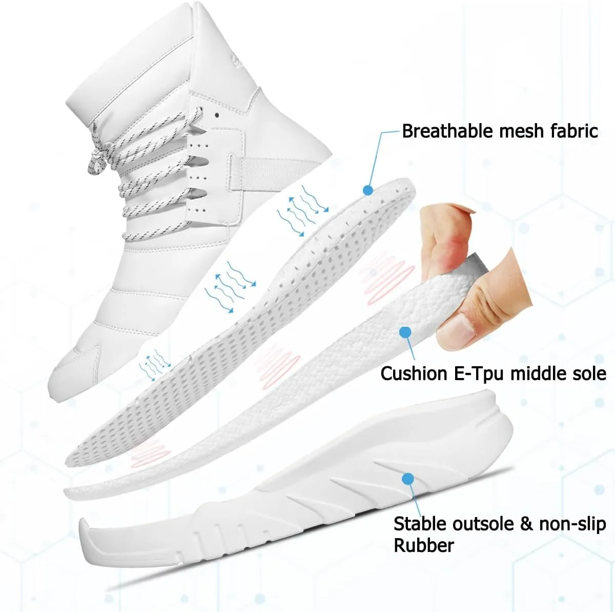 Men's Women's Waterproof Fashion Boots Winter Warm High Top Shoes Anti-Slip Ankle Booties