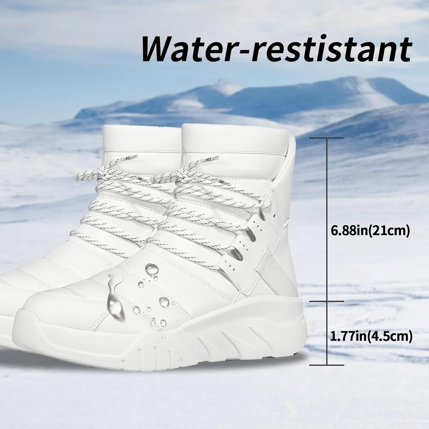 Men's Women's Waterproof Fashion Boots Winter Warm High Top Shoes Anti-Slip Ankle Booties