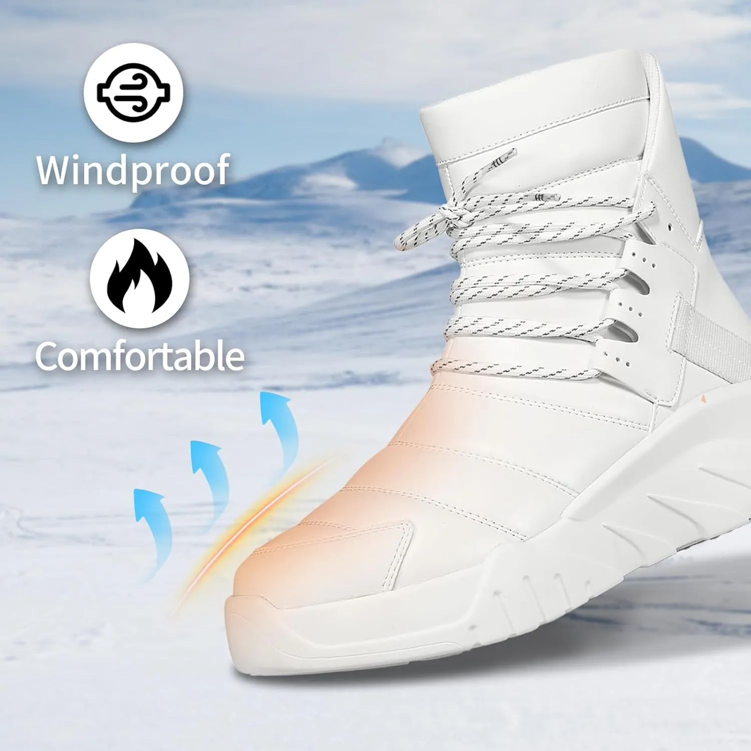 Men's Women's Waterproof Fashion Boots Winter Warm High Top Shoes Anti-Slip Ankle Booties