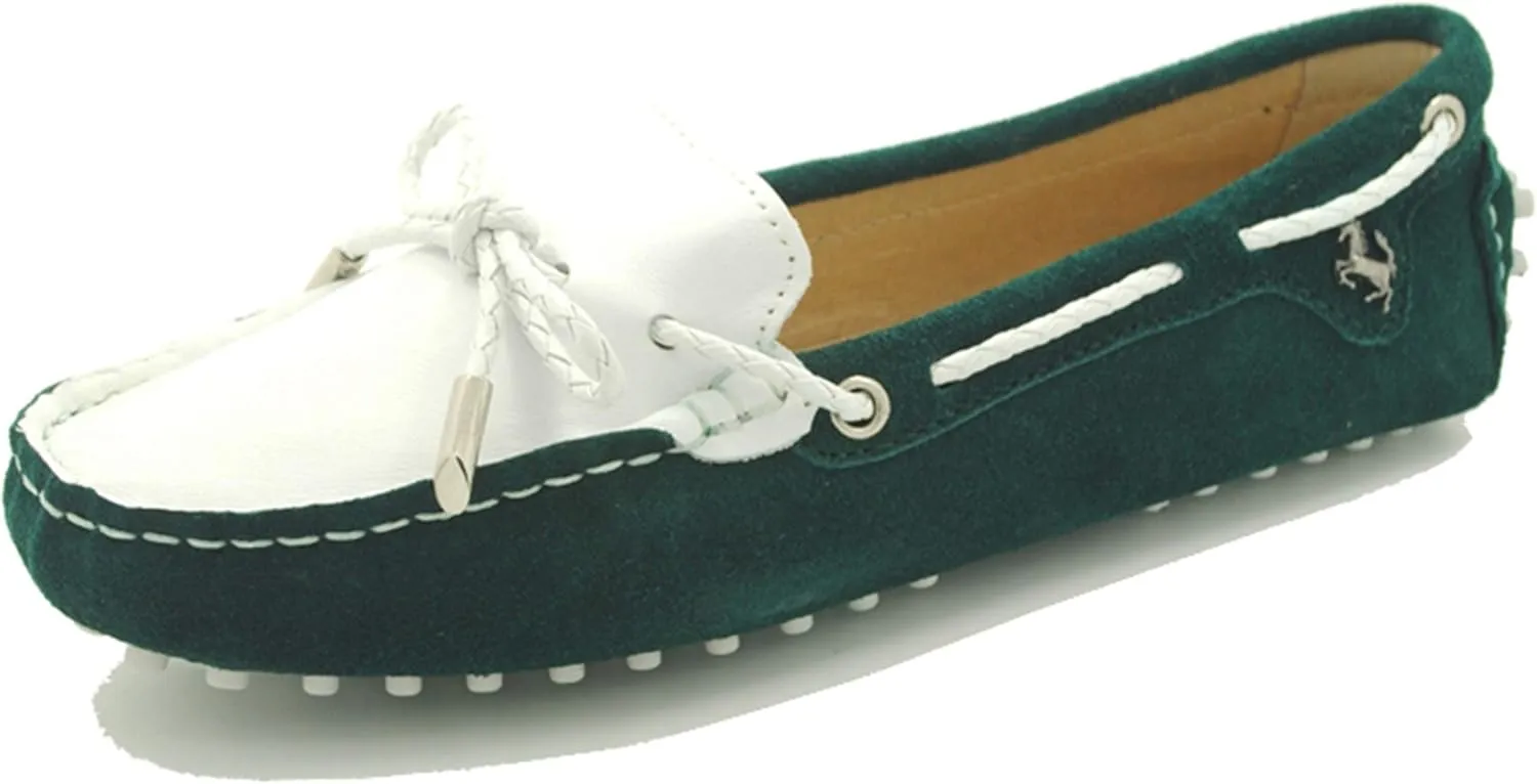 Minishion Womens Boat Shoes Two-Tone Casual Loafers YB9606