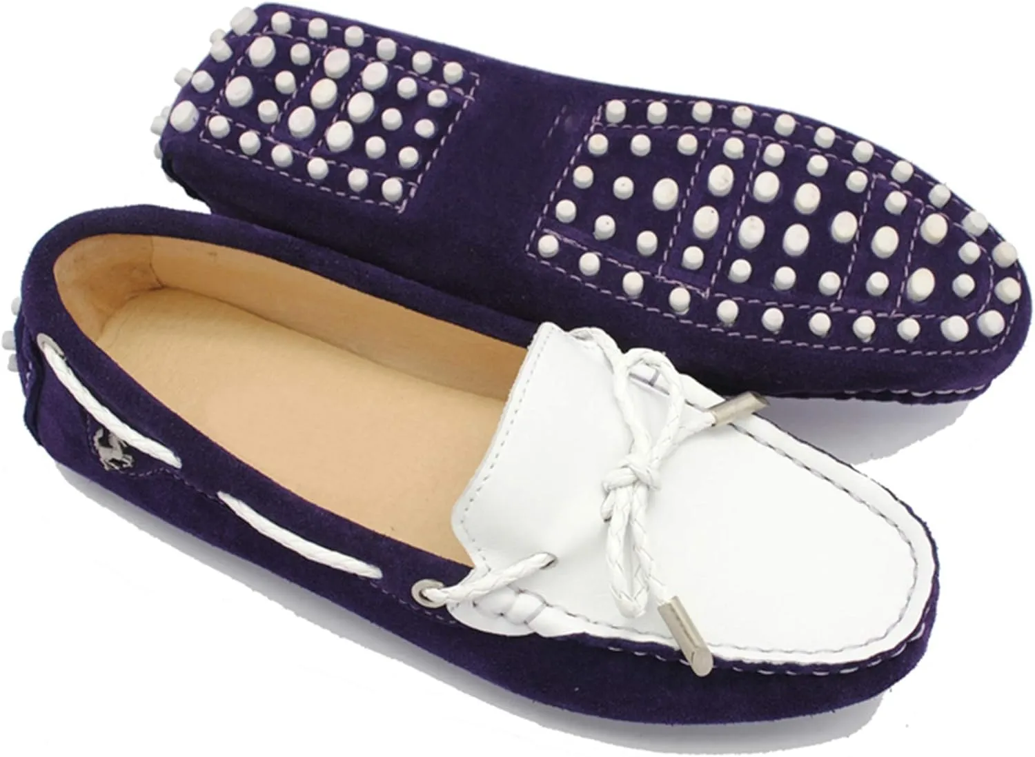 Minishion Womens Boat Shoes Two-Tone Casual Loafers YB9606