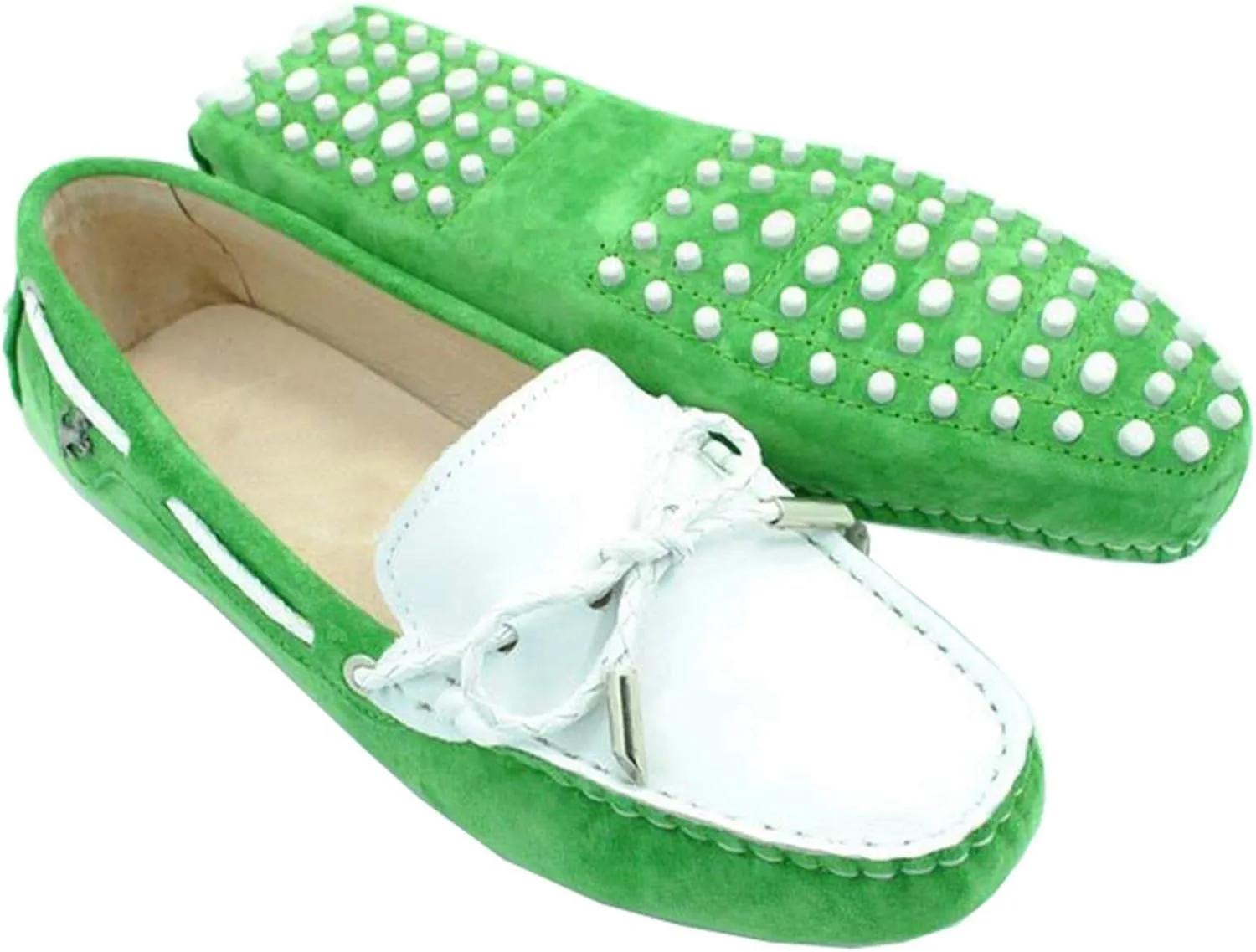Minishion Womens Boat Shoes Two-Tone Casual Loafers YB9606
