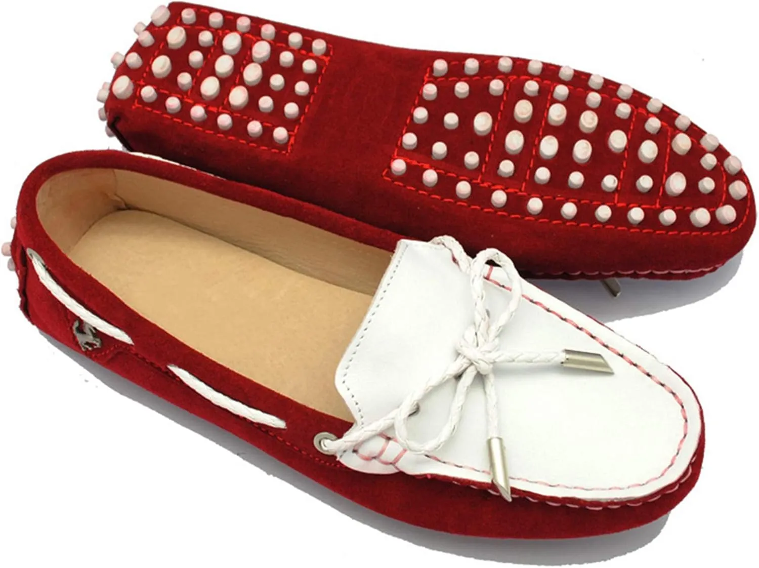 Minishion Womens Boat Shoes Two-Tone Casual Loafers YB9606