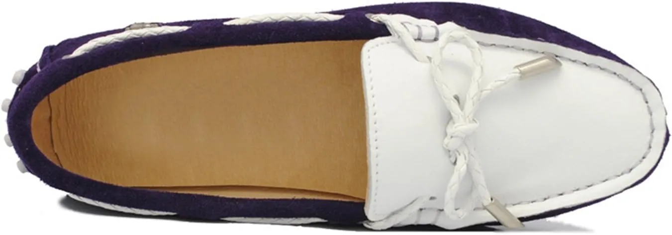 Minishion Womens Boat Shoes Two-Tone Casual Loafers YB9606