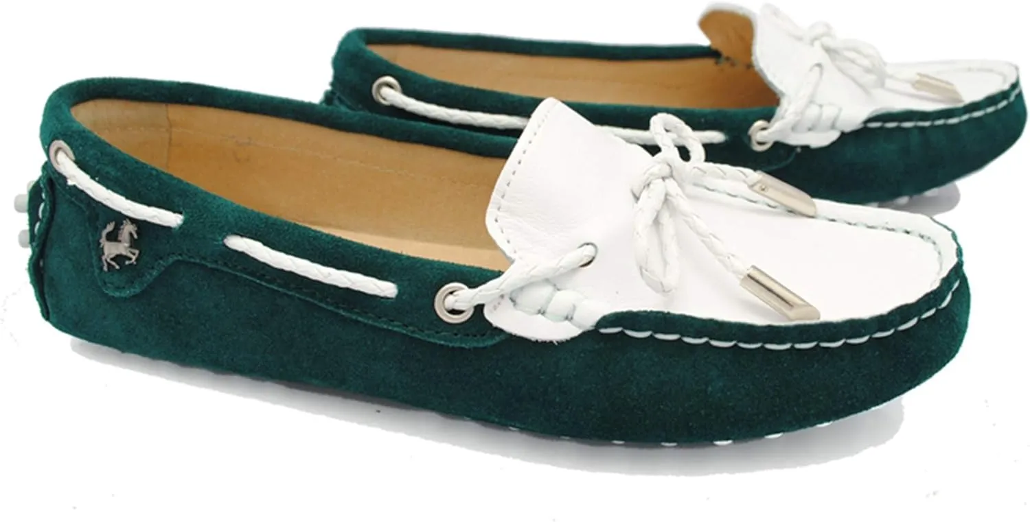 Minishion Womens Boat Shoes Two-Tone Casual Loafers YB9606