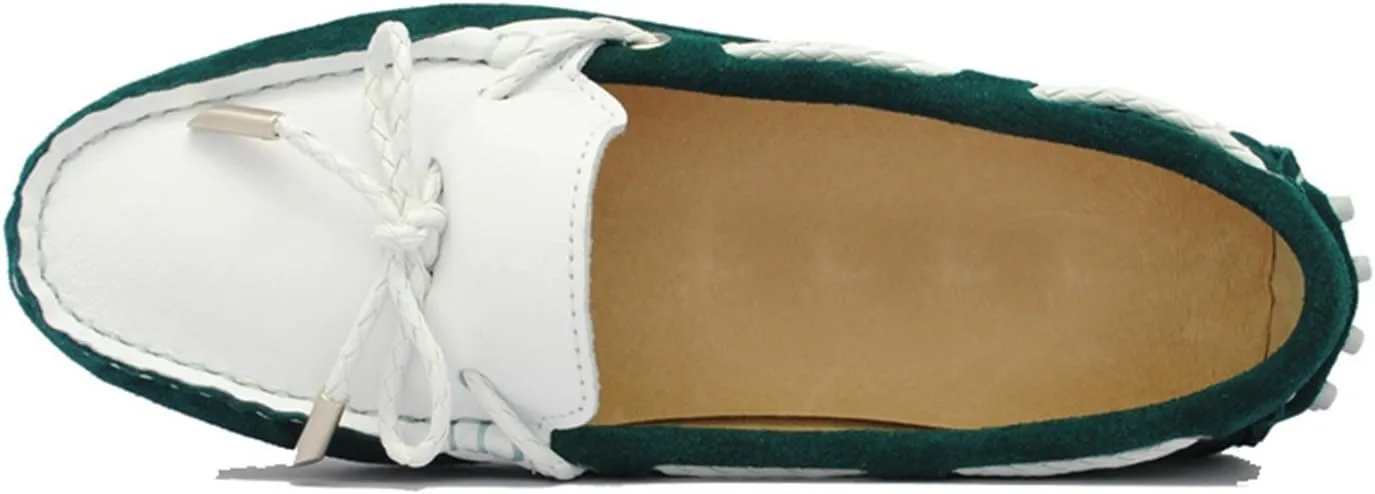 Minishion Womens Boat Shoes Two-Tone Casual Loafers YB9606