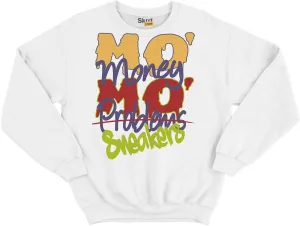 MO Money MO Sneakers Unisex Unisex Crew Neck Sweatshirt Match 5s Retro What The White Medium