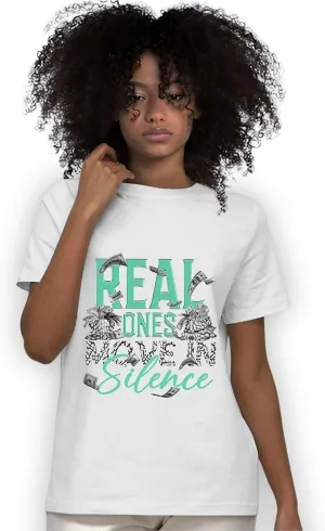 Move in Silence Money Unisex Shirt Matching AJ 3s Green Glow,Urban Clothing, Black, White