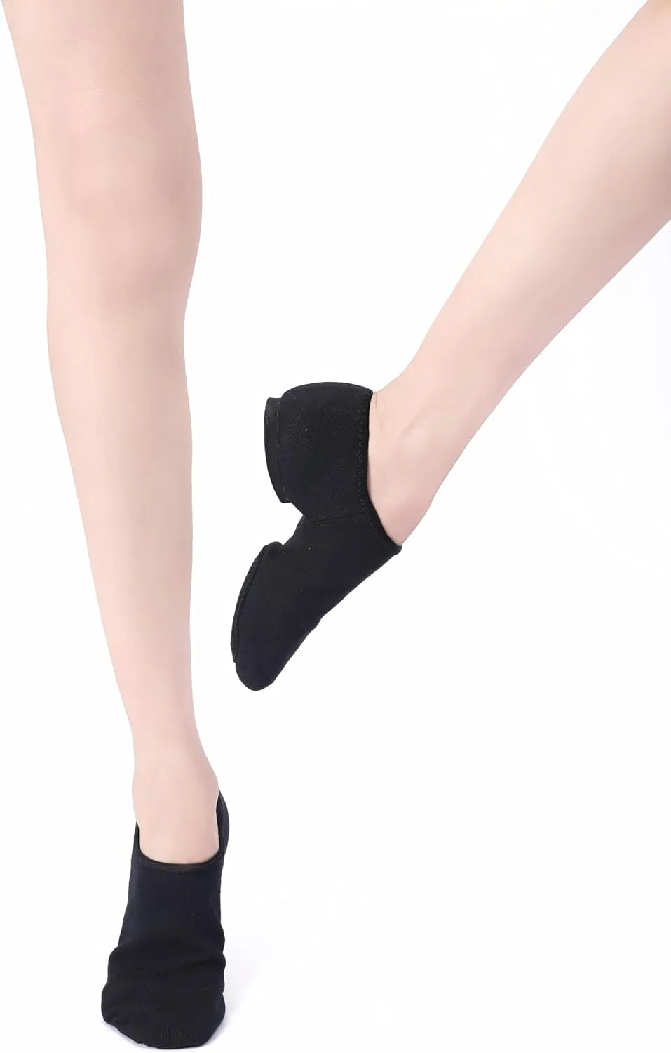 MSMAX Jazz Shoes for Women Stretchy Canvas Kids Training Cheering Dance Sneakers