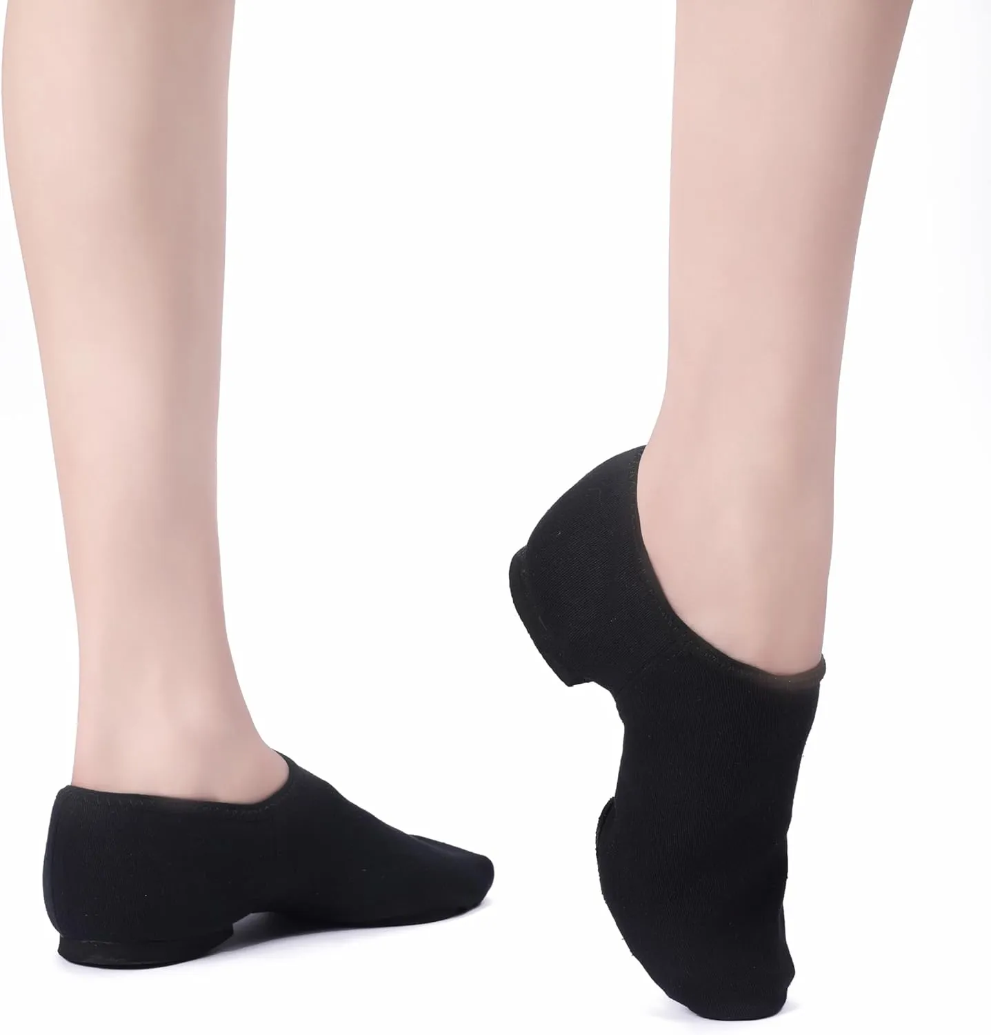 MSMAX Jazz Shoes for Women Stretchy Canvas Kids Training Cheering Dance Sneakers