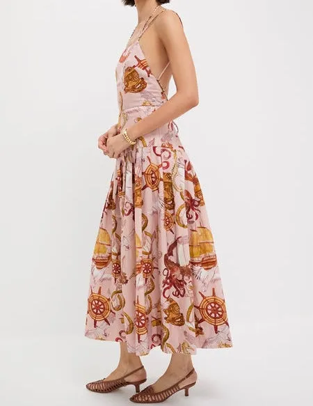 NAUTICAL WONDER STRAPPY MIDI