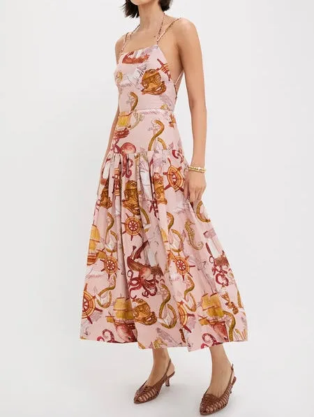 NAUTICAL WONDER STRAPPY MIDI