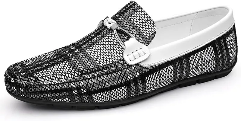 New Men's Loafers Shoes Two Tone PU Leather Round Toe Penny Loafers Comfortable Anti-Slip Lightweight Casual Wedding Slip-ons