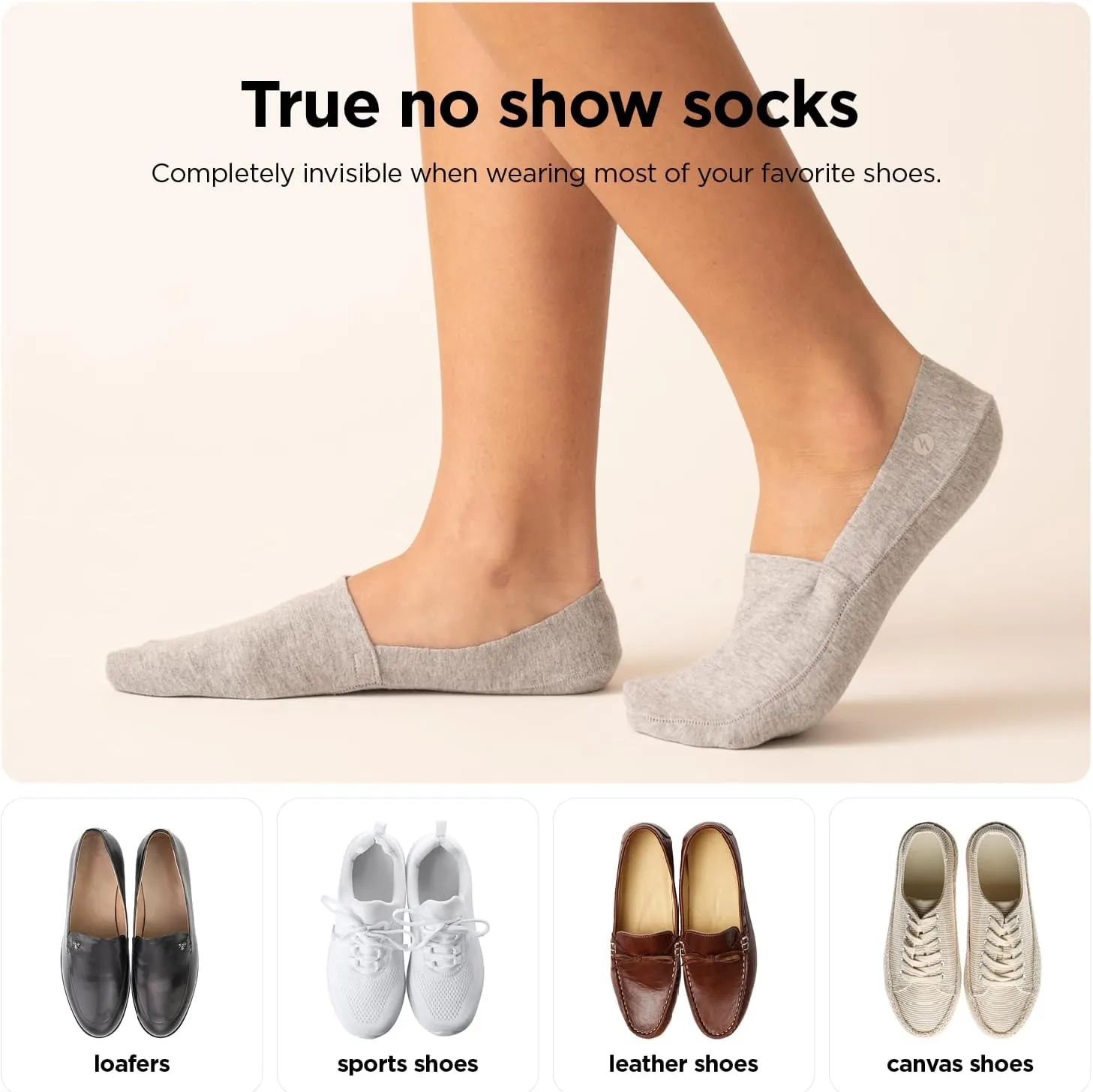 No Show Socks 3 Pairs for Women and Men, Non Slip, Low Cut Liner, Invisible, Loafer, Sneaker, Flats, Boat Socks