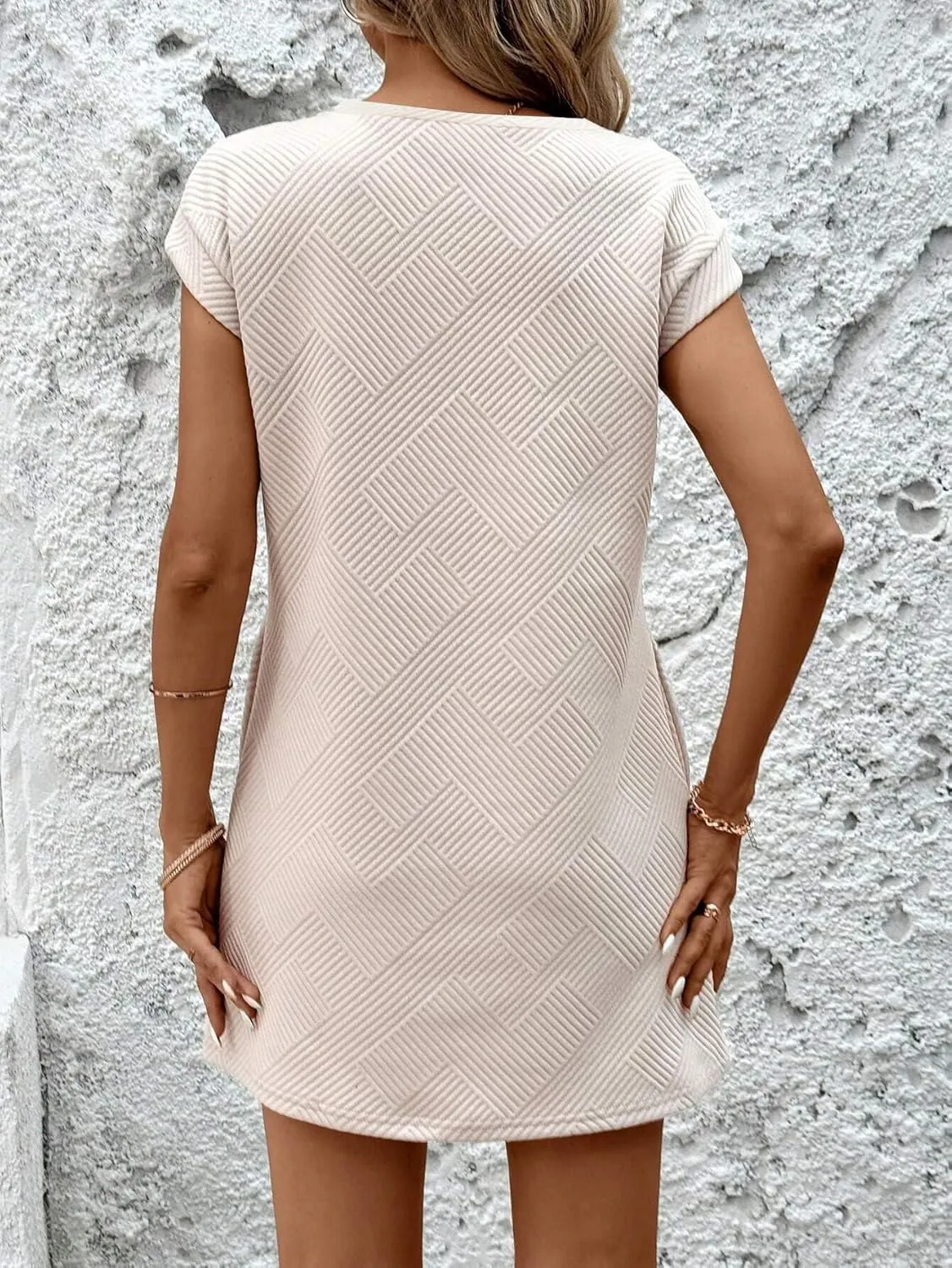 OCSTRADE Womens Summer Shift Dresses Casual Textured Short Sleeve T Shirt Dress Trendy Girls 2025 Vacation Going Out Outfits