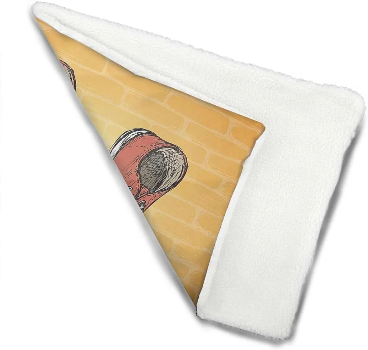 Orange Brown Soft Warm Pet Blanket Cat Blanket Vintage Sneakers on Brick Wall Youth Theme Pet Bed Pad Reversible Self-Warming Sofa Mat Urban 18" x 22"