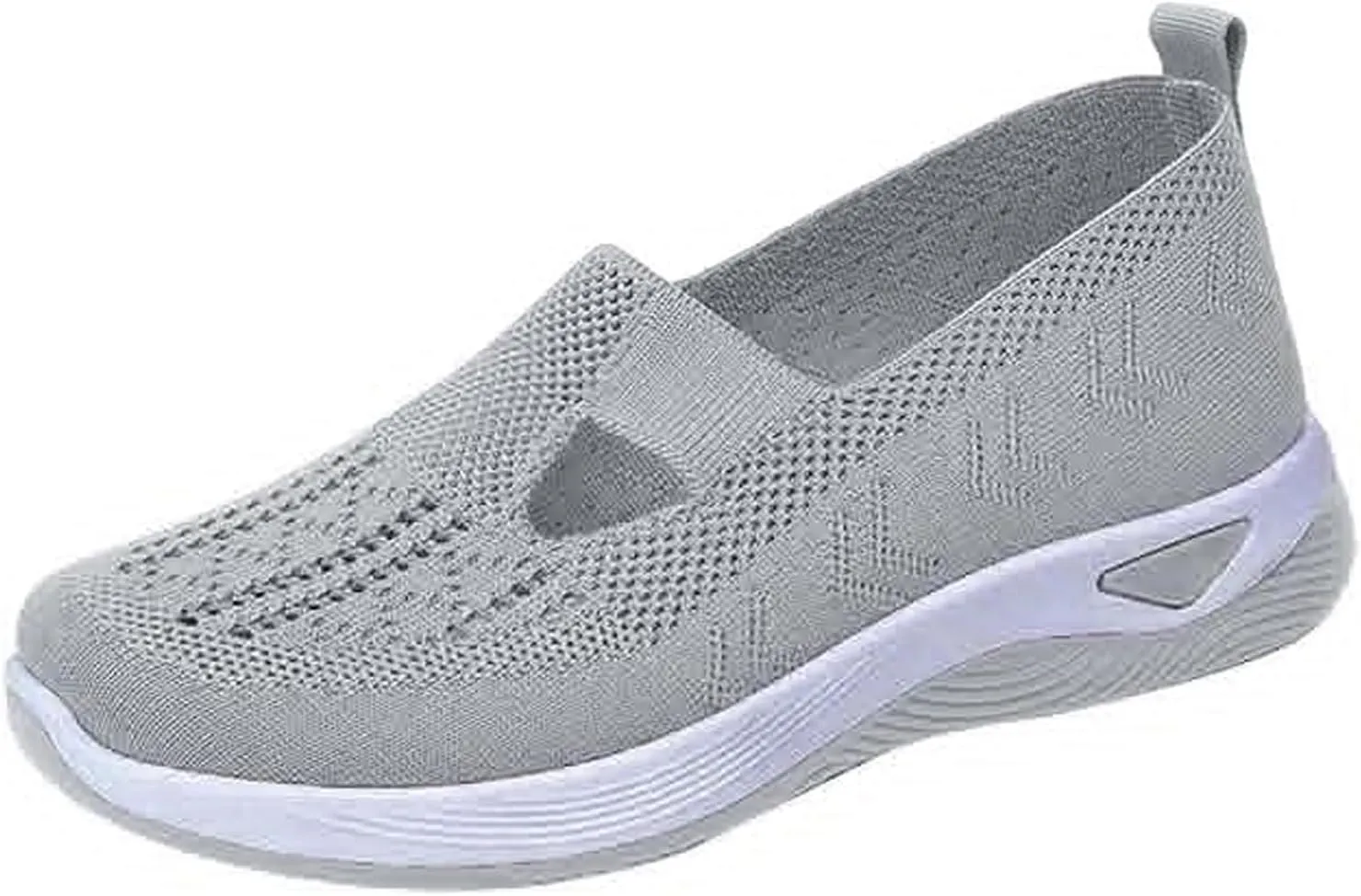 Orthopedic Walking Shoes for Women Woven Breathable Arch Support Soft Sole Shoe Mesh Slip On Diabetic Sneakers