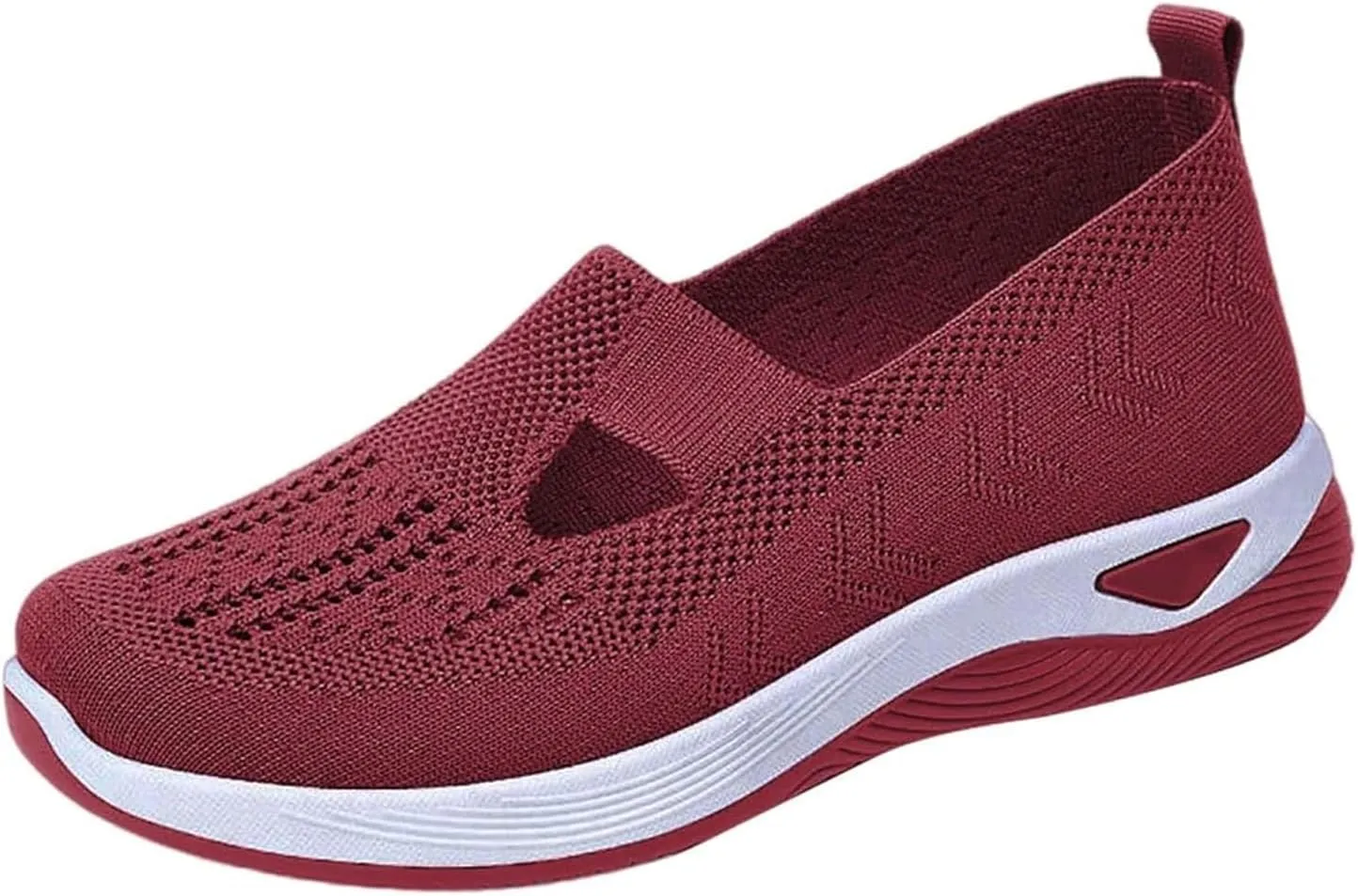 Orthopedic Walking Shoes for Women Woven Breathable Arch Support Soft Sole Shoe Mesh Slip On Diabetic Sneakers