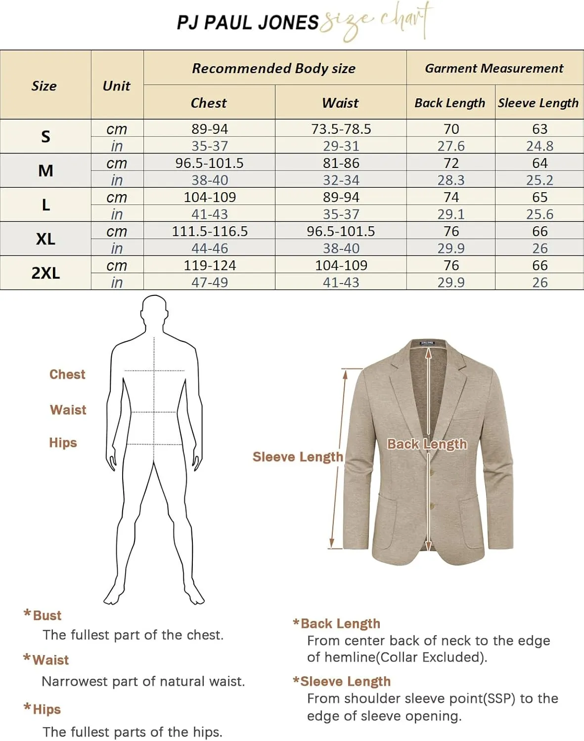 PJ PAUL JONES Men's Casual Knit Blazer Suit Jackets Two Button Lightweight Unlined Sport Coat