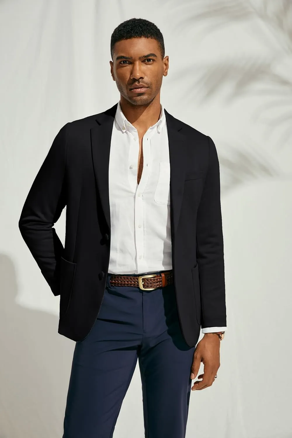 PJ PAUL JONES Men's Casual Knit Blazer Suit Jackets Two Button Lightweight Unlined Sport Coat