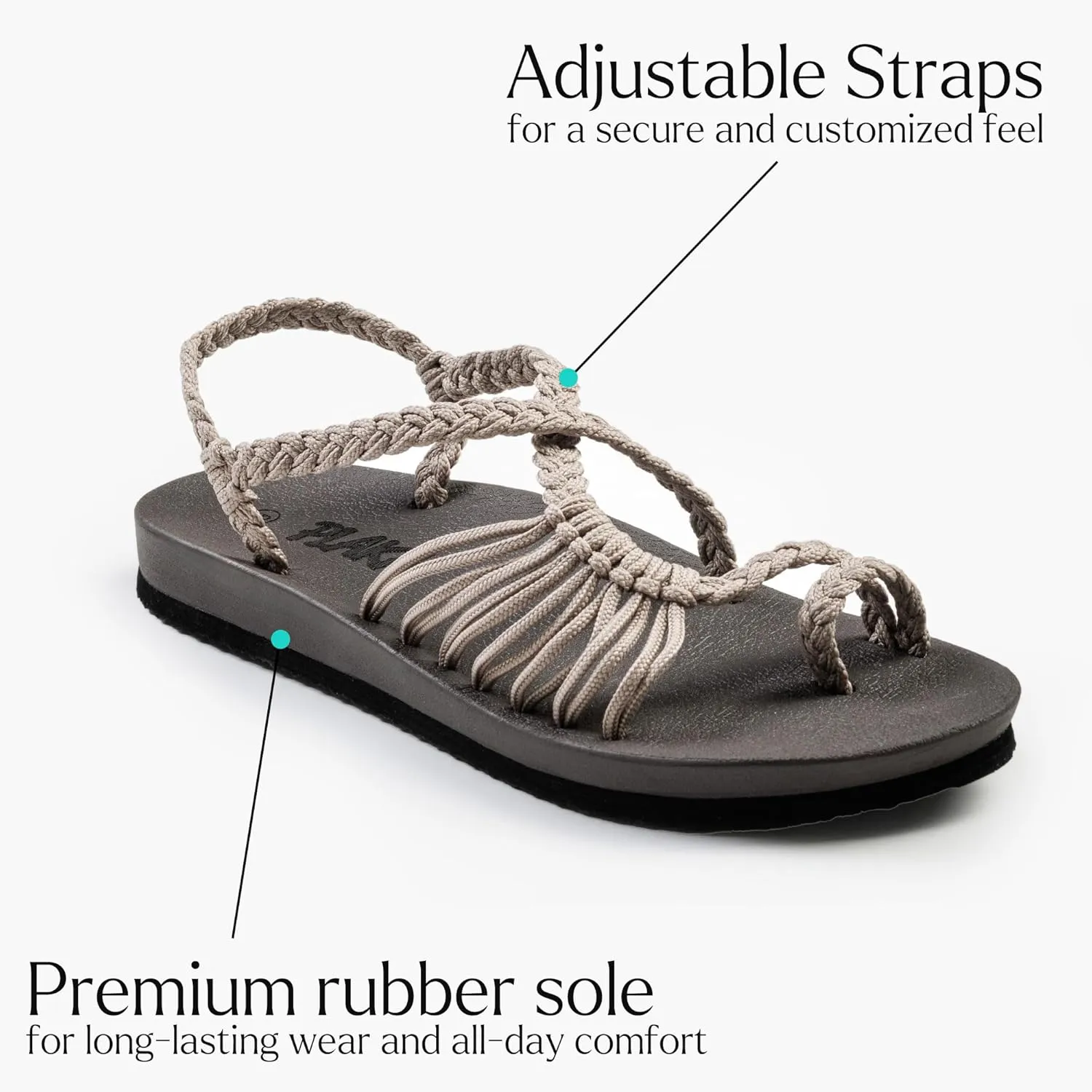 Plaka Atlantis Summer Walking Sandals for Women – Comfortable Strappy Sandals with Arch Support for Beach Walks and Casual Outings