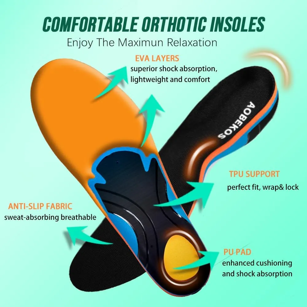 Plantar Fasciitis Relief Insoles Men-240 lbs High Arch Support Shoe Inserts for Women,Comfort EVA Orthotics Insert Absorb Shock Work Boot Shoe Insole for Flat Feet, Pronation, Heel & Foot Pain