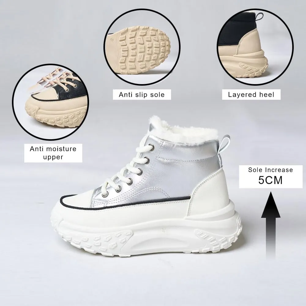 Platform Winter Shoes for Women,Warm Casual Sneakers,Lightweight Classic Snows Shoes