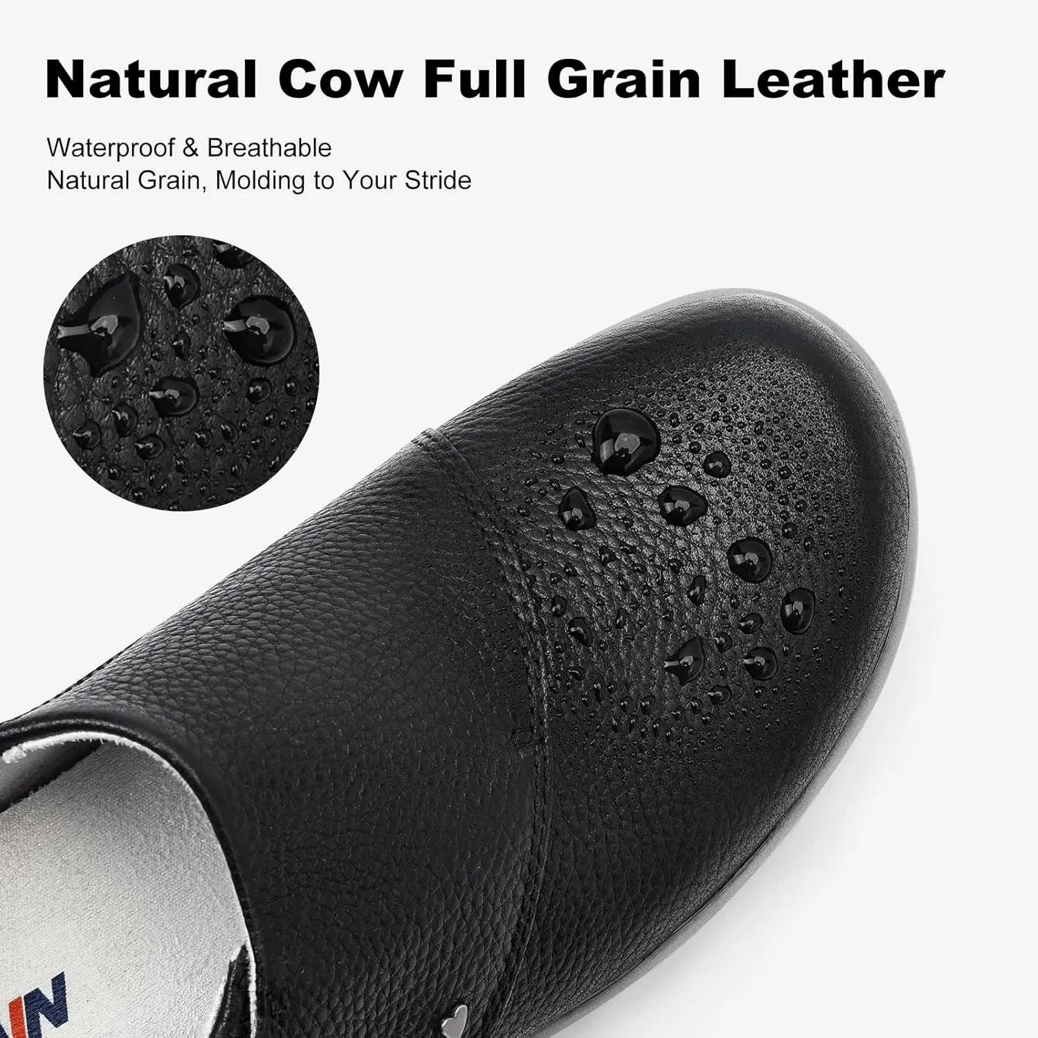 PROCHAIN Women's Leather Slip On Loafers Comfortable Fashion Flat Shoes Casual Lightweight Walking Shoes