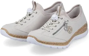 Rieker N4263 Nikita Slip-On Women's Sneakers- Lightweight Walking Shoes with Soft Cushioning Insoles & Anti-Stress Comfort and Support for Everyday Wear Kreide/Perlcreme 9.5 M US