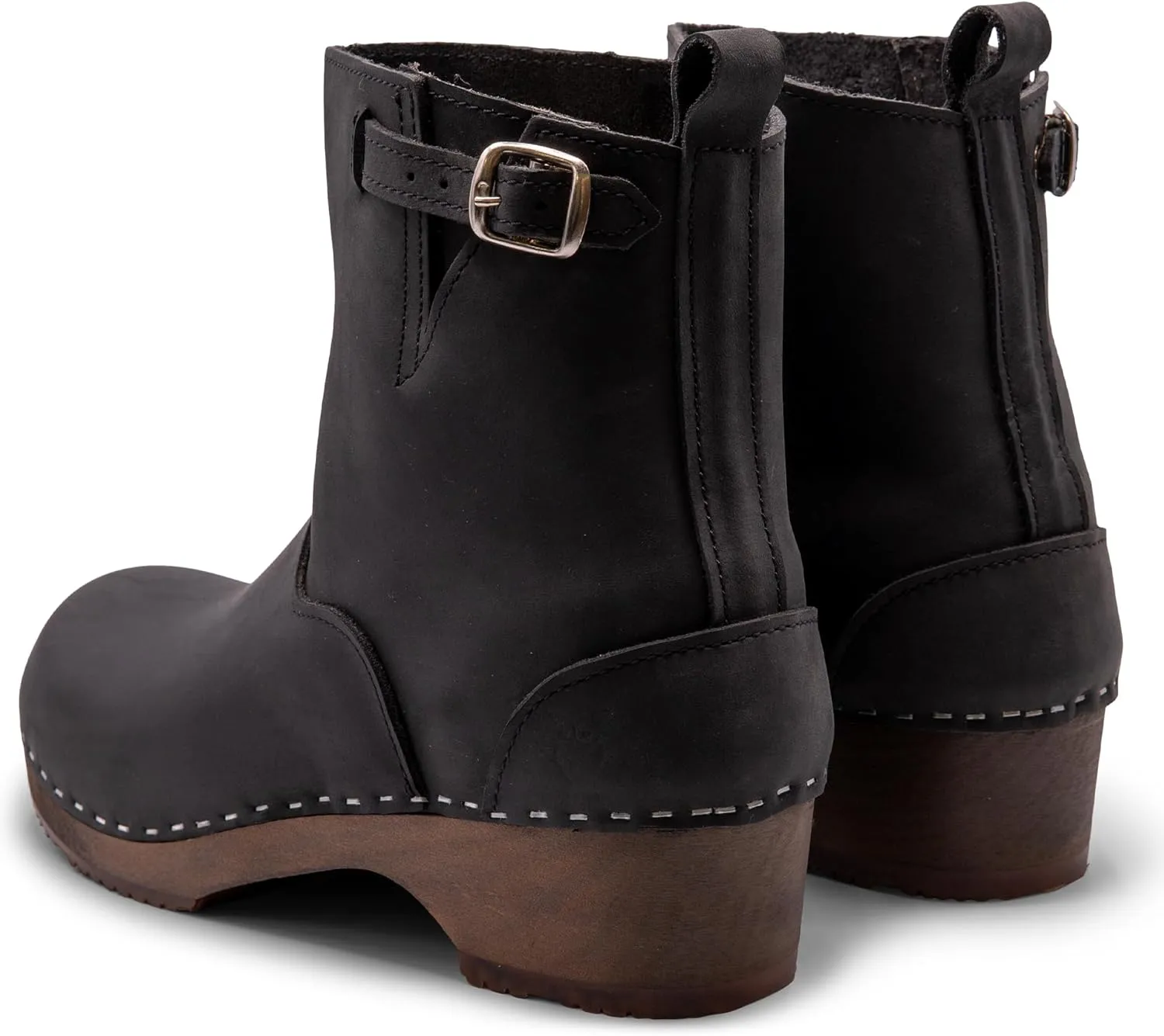 Sandgrens Handmade Swedish Wood Clogs for Women, Low Heel Boots | New York Low