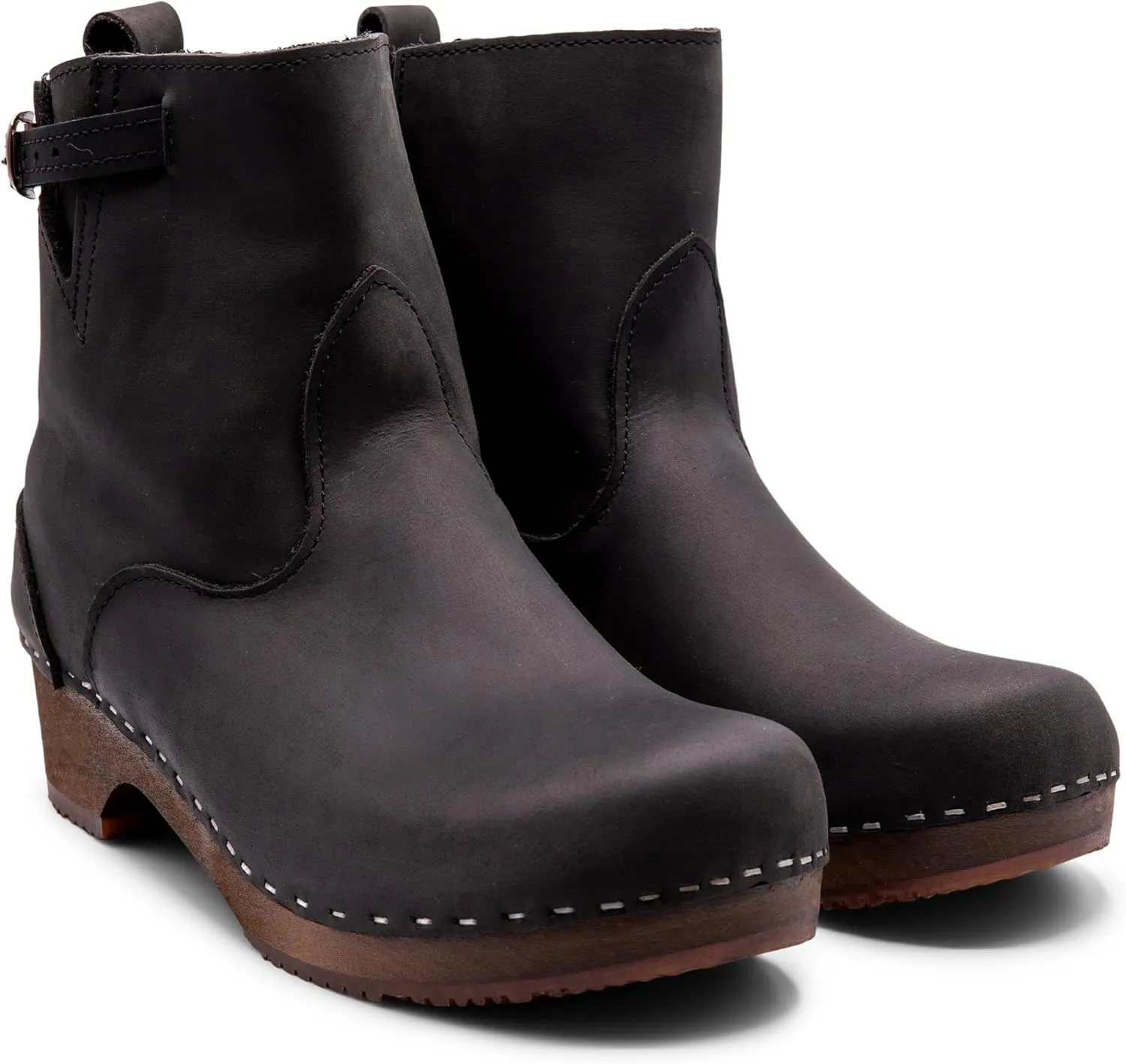 Sandgrens Handmade Swedish Wood Clogs for Women, Low Heel Boots | New York Low