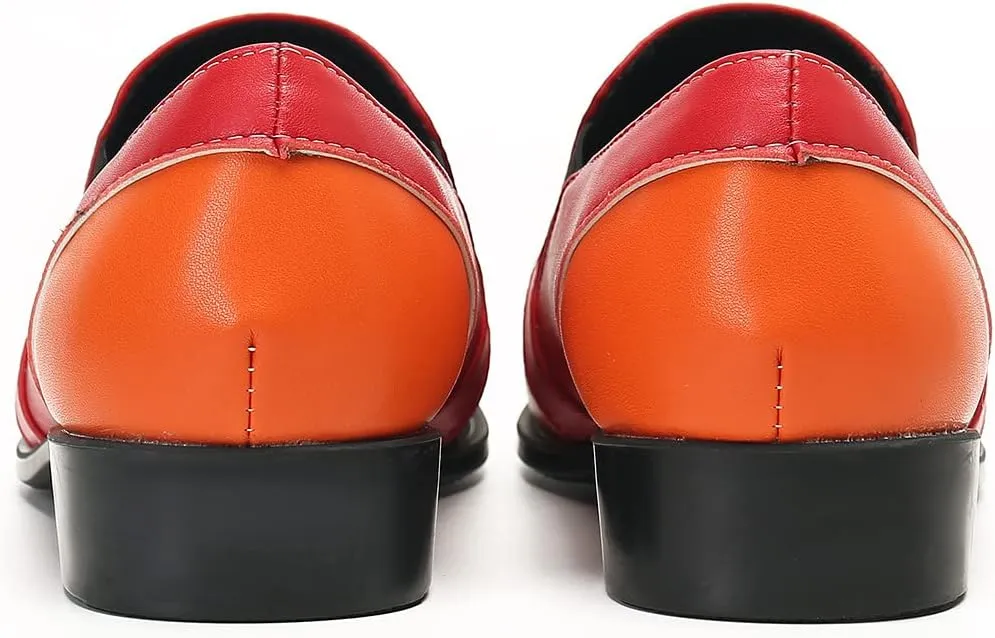 Santimon Men's Loafers Slip-Ons Dress Casual BusinessTwo Tone Penny Loafers Prom Wedding Tuxedo Party Driving Summer Walking Shoes for Boy