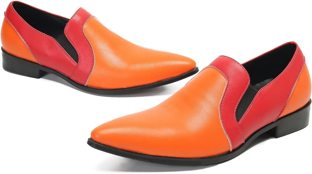 Santimon Men's Loafers Slip-Ons Dress Casual BusinessTwo Tone Penny Loafers Prom Wedding Tuxedo Party Driving Summer Walking Shoes for Boy