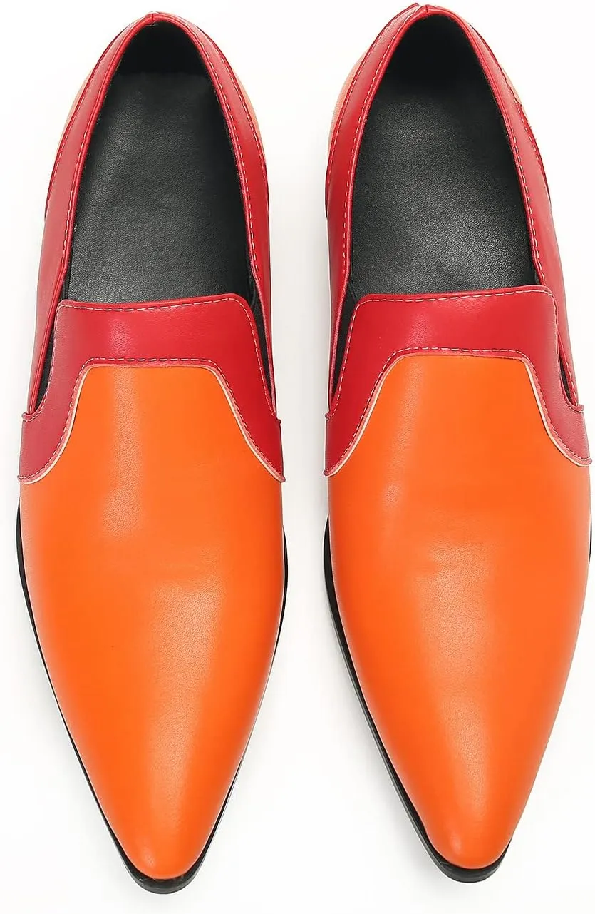 Santimon Men's Loafers Slip-Ons Dress Casual BusinessTwo Tone Penny Loafers Prom Wedding Tuxedo Party Driving Summer Walking Shoes for Boy