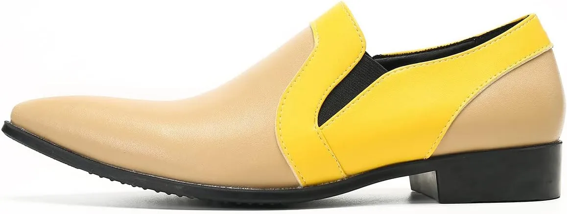 Santimon Men's Loafers Slip-Ons Dress Casual BusinessTwo Tone Penny Loafers Prom Wedding Tuxedo Party Driving Summer Walking Shoes for Boy