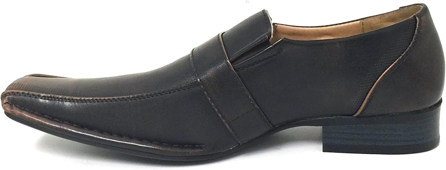 Santoni Men's Dress Shoes Casual Loafers Slip on Buckle Italian Styles