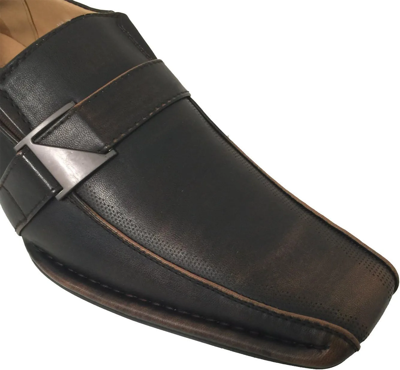 Santoni Men's Dress Shoes Casual Loafers Slip on Buckle Italian Styles