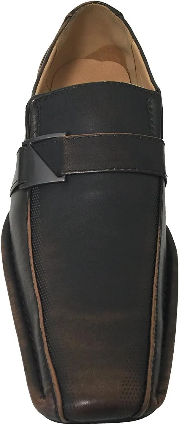 Santoni Men's Dress Shoes Casual Loafers Slip on Buckle Italian Styles