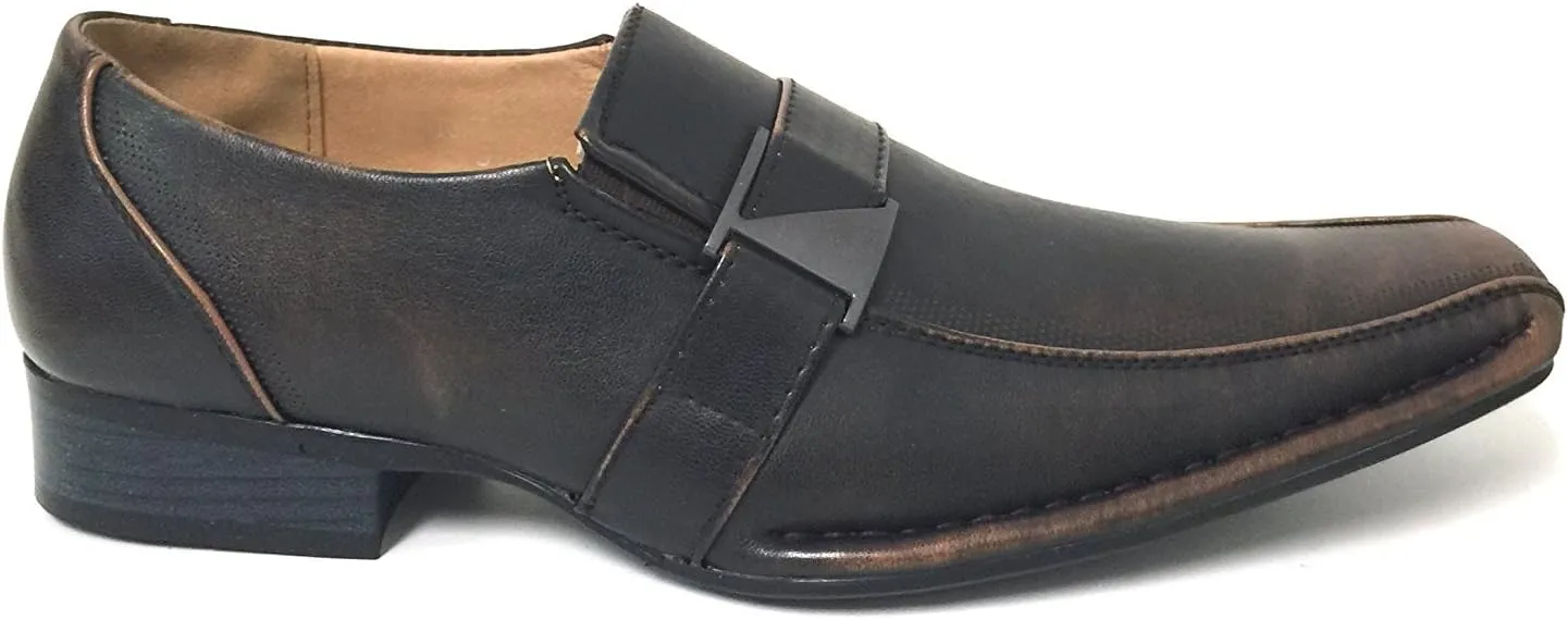 Santoni Men's Dress Shoes Casual Loafers Slip on Buckle Italian Styles