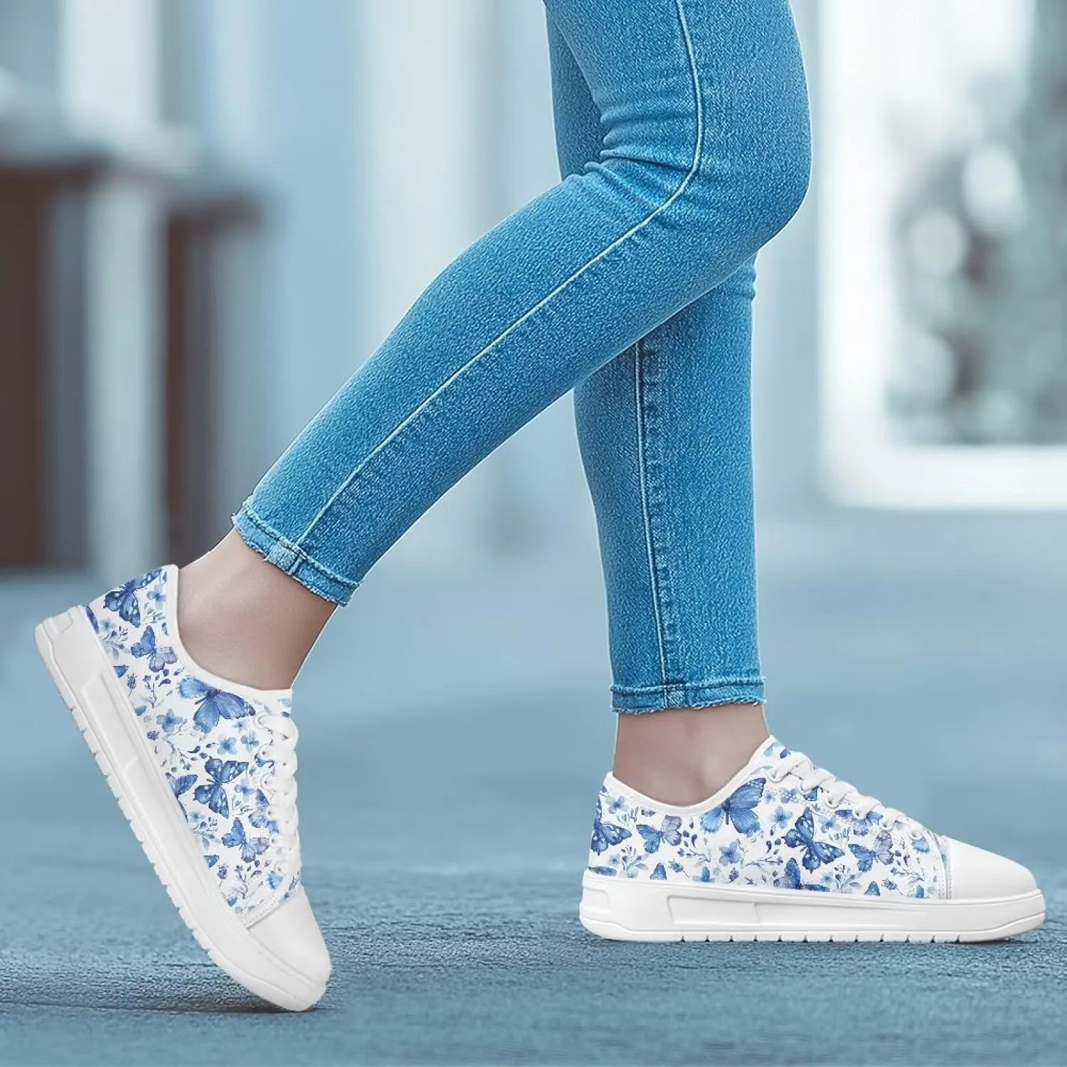Slip on Sneakers Womens Wide Width Casual Breathable Polyester Running Sneakers Lightweight Low Top Soft Sole Walking Shoes