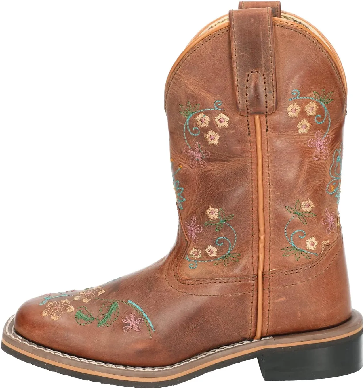 Smoky Children's Kid's Floralie Brown Leather Western Cowboy Boot
