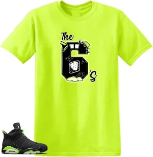 SNELOS Shirt Match Sneaker Jordan 6 Electric Green Match Jordan Tee