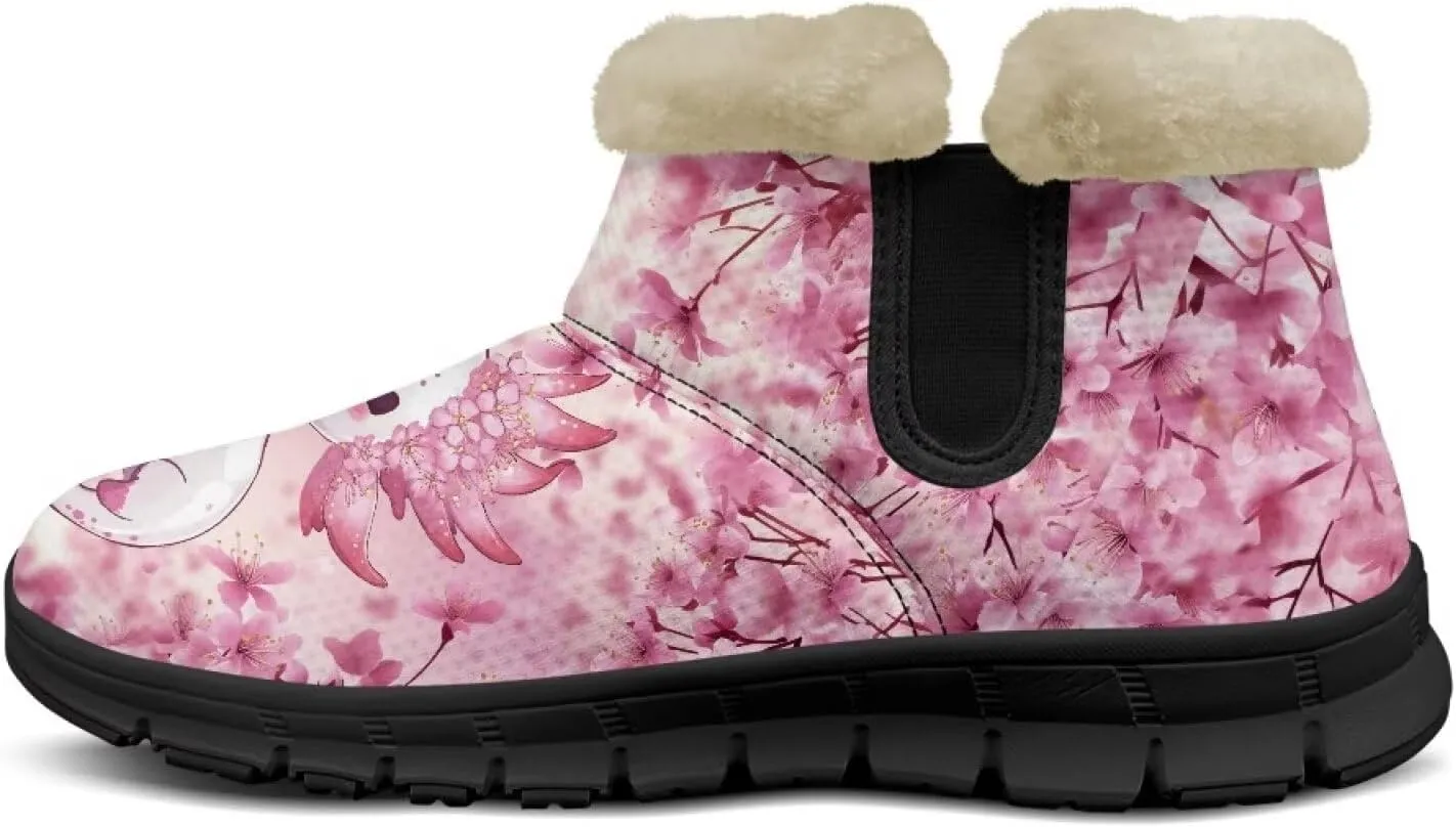 Snow Boots for Women Cute Animal Print Warm Ankle Booties Anti-Slip Waterproof Outdoor Winter Snowboots 6-12