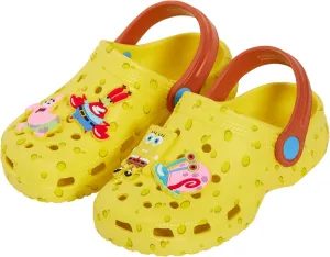 SPONGEBOB SQUAREPANTS Clogs with Charms Kids Sandals Summer Sliders with Ankle Strap Holiday Beach Shoes