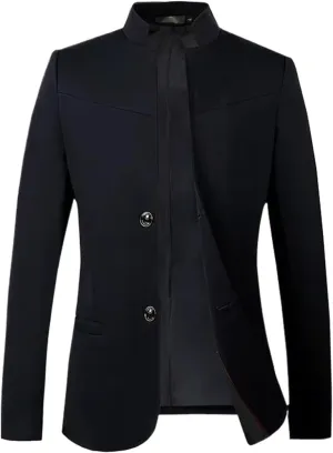 Spring/Autumn black1 Collar Blazer Coat Men Slim Fit Jacket Men's Suit