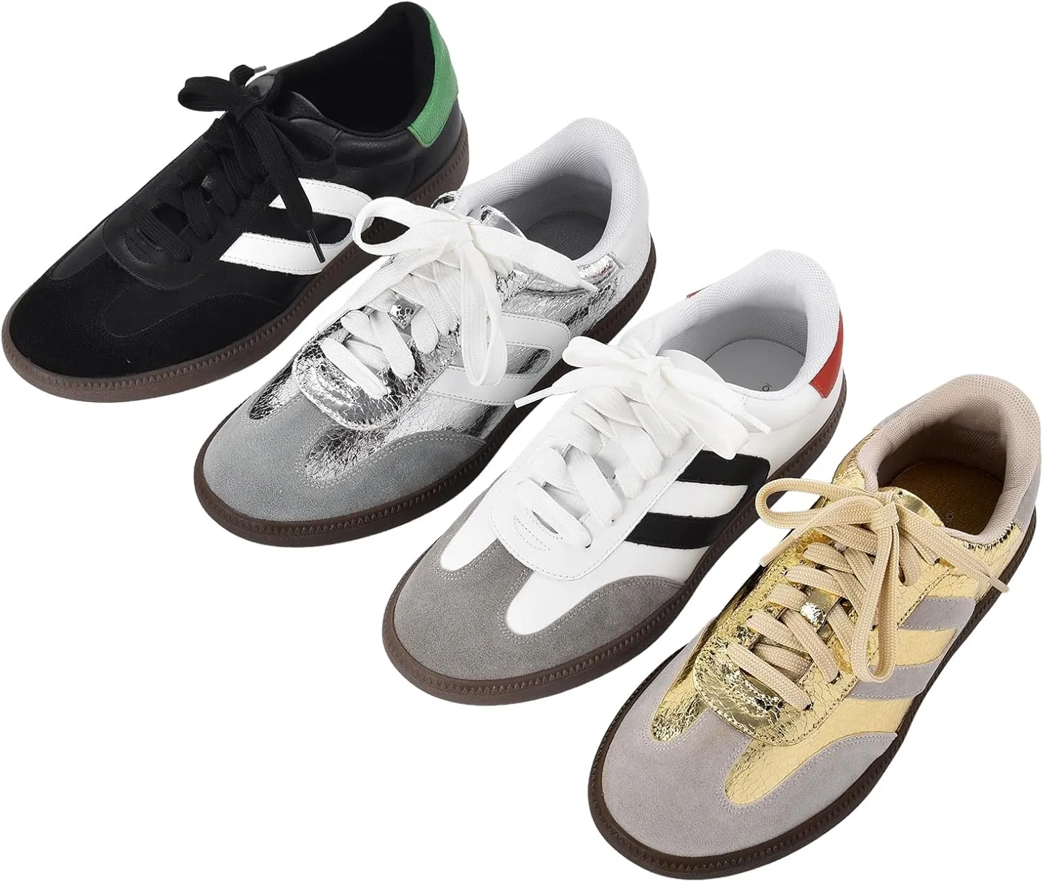 Stylish Fashion Sneakers for Women - Versatile Tennis, Running & Work Shoes, Available in Black, Silver, Gold, and White, Comfortable, Durable & Trendy Footwear for Every Occasion