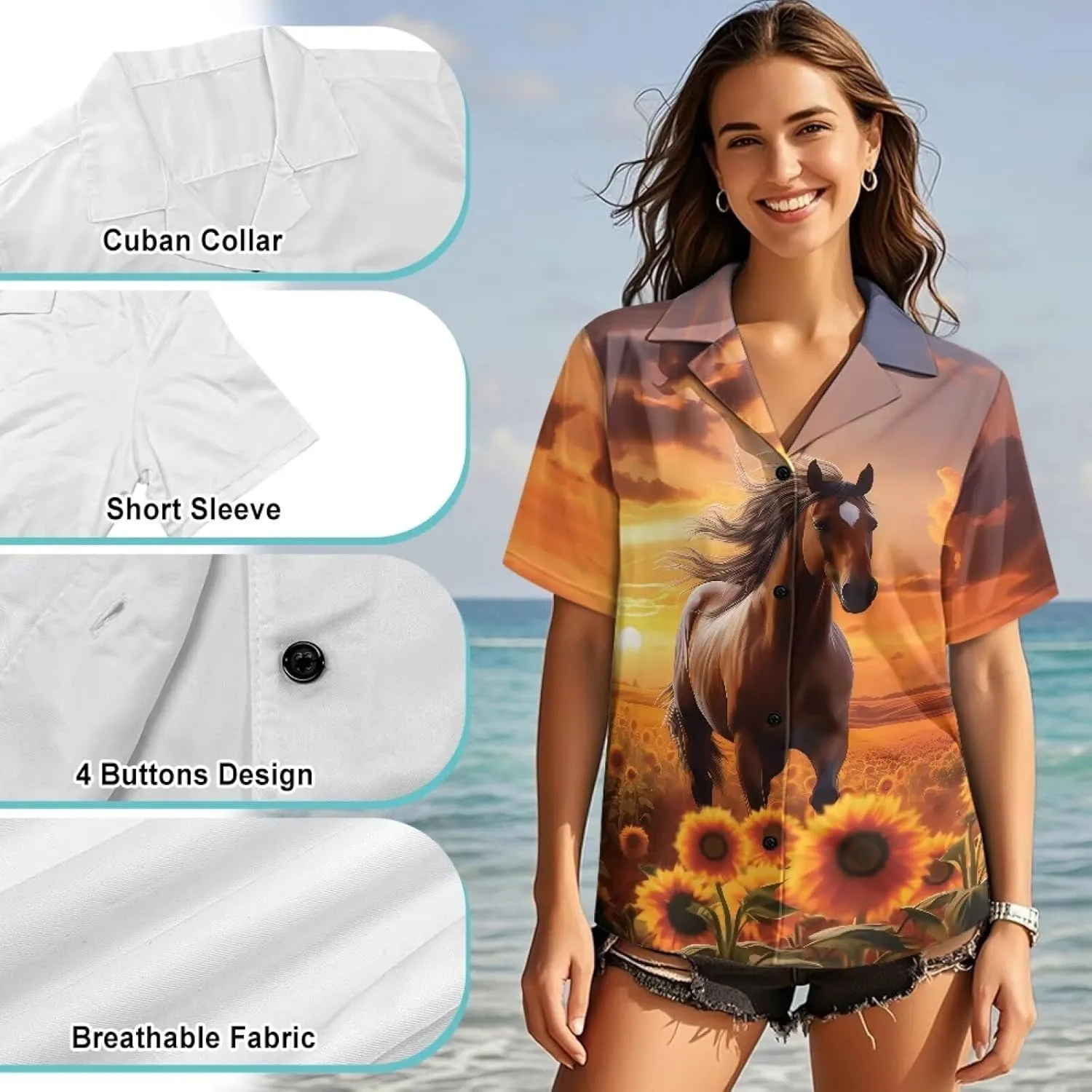 Summer Shirt for Women Casual Trendy Fashion Loose Fit Tunic Tops